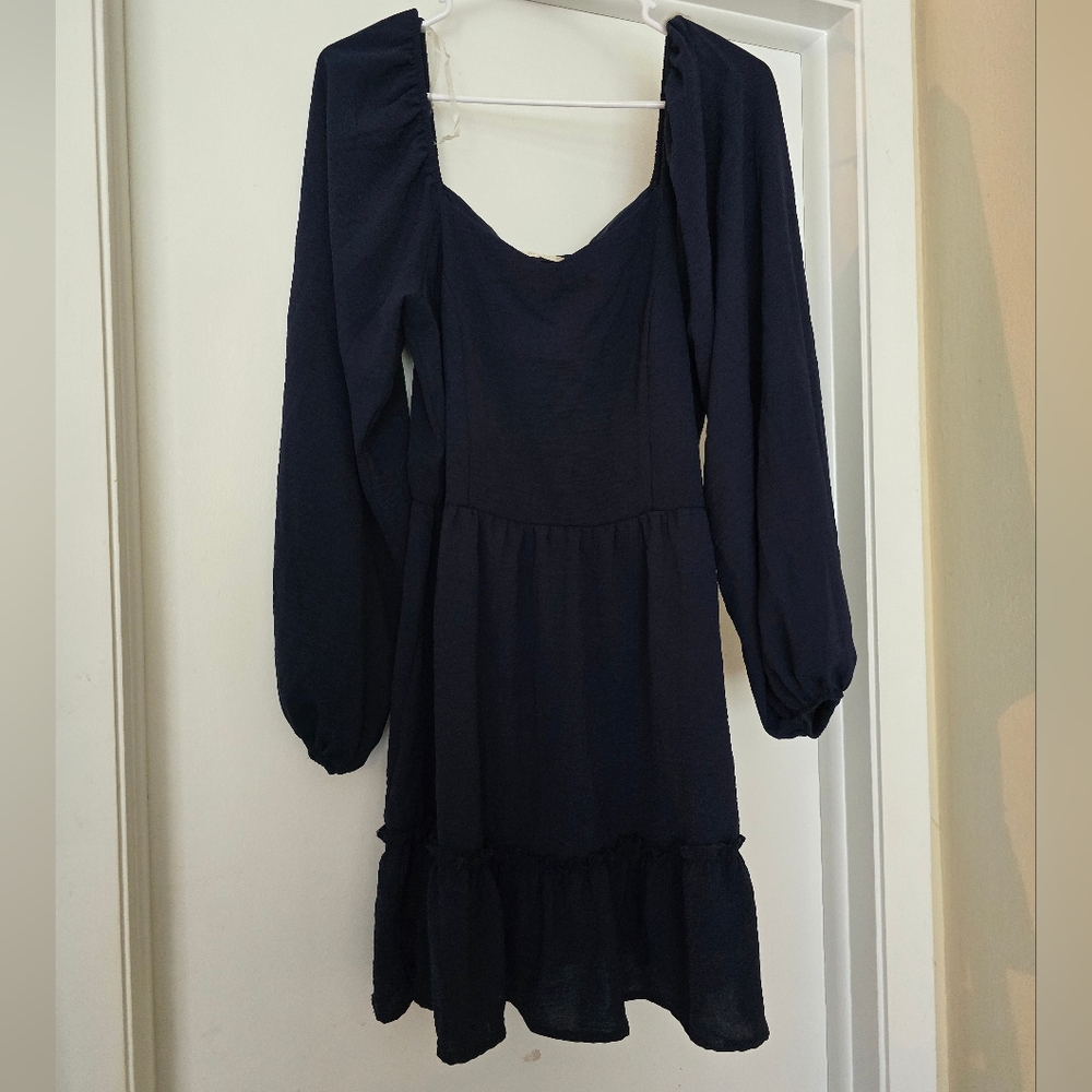 Altar’d State Smocked Flare Long Sleeved Boho Mini Dress